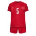Billige Danmark Joakim Maehle #5 Hjemmetrøye Barn VM 2022 Kortermet (+ korte bukser)